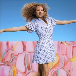 Alexis for Target White and Blue Eyelet Dress